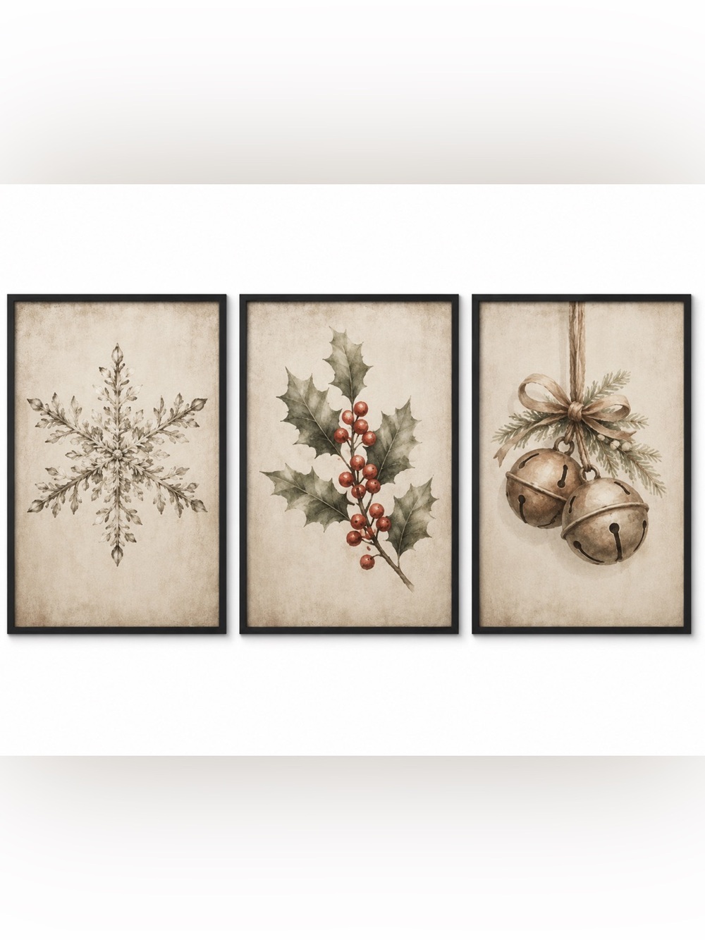 Holiday Christmas Art Prints- 3 | 8.5 x 11 | Unframed Seasonal Wall Décor